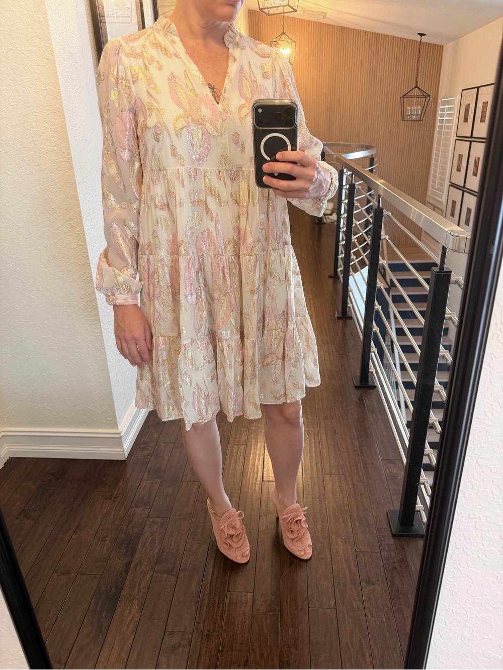 Lilly Pulitzer Dress with Pink & Gold Floral Accent